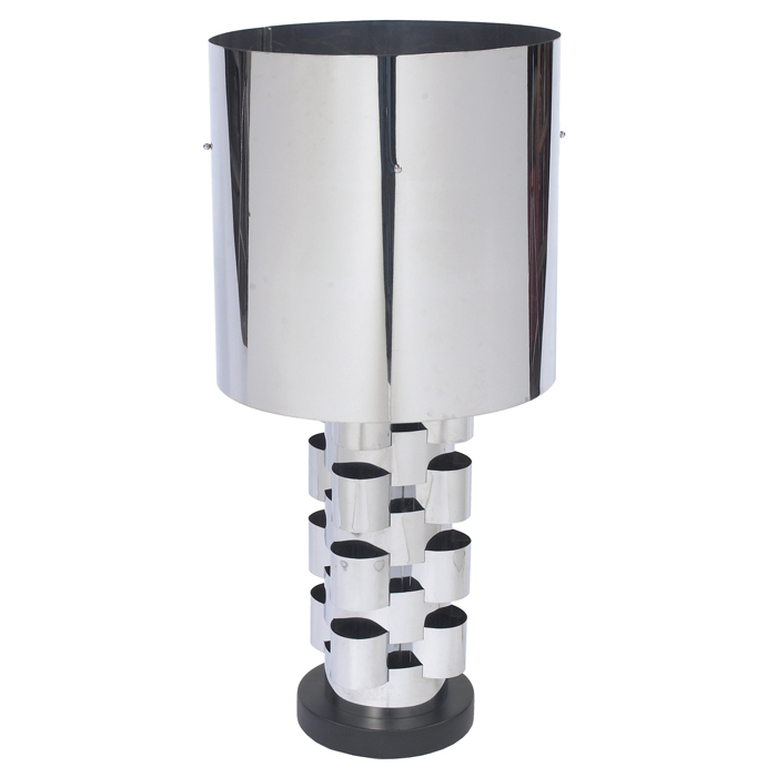 Appraisal: Large C Jere table lamp by Artisan House architectural chromed