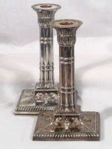 Appraisal: A pair of late nineteenth century silver plated cluster column