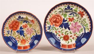 Appraisal: Two Gaudy Dutch Double Rose Pattern Plates Two Gaudy Dutch