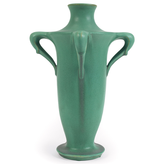 Appraisal: Teco vase shape designedby E J Paulsen four-handled formcovered in