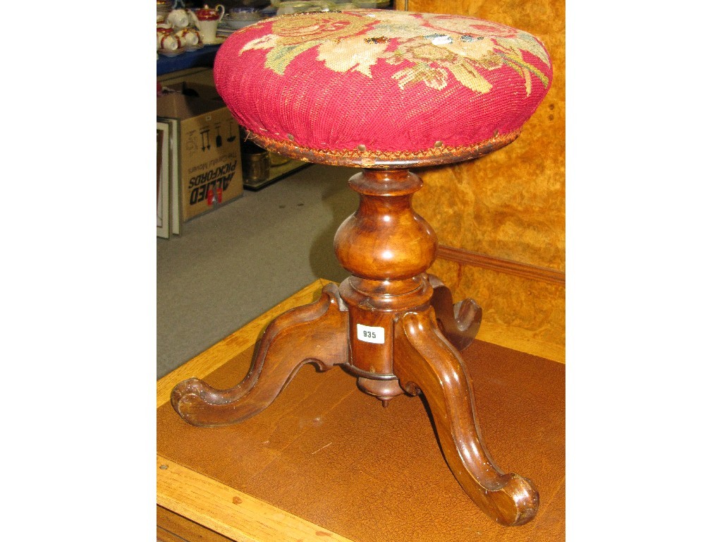 Appraisal: Victorian mahogany piano stool