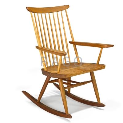 Appraisal: MIRA NAKASHIMA b NAKASHIMA STUDIOS New Rocking Chair With Arms