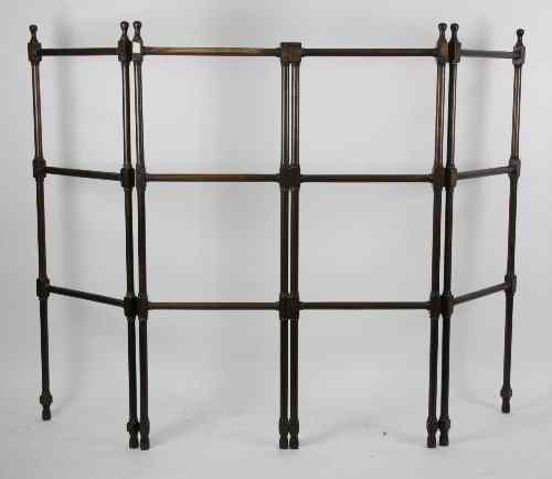 Appraisal: A turned wood towel rail with double hinge wings cm