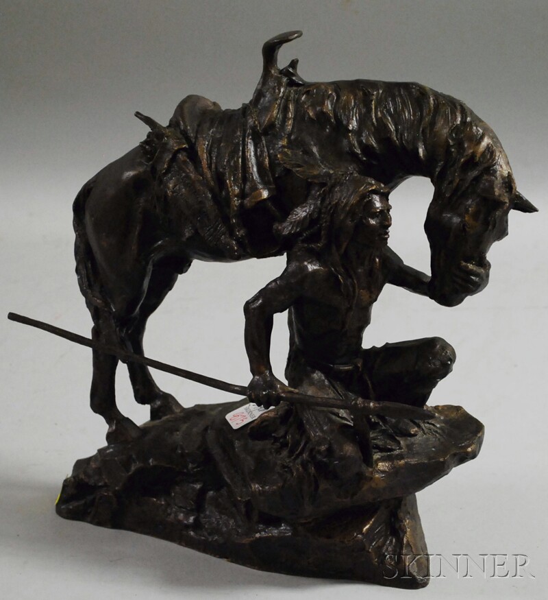 Appraisal: Metal-clad Sculpture Protector of the Plains after Buck McCain ht