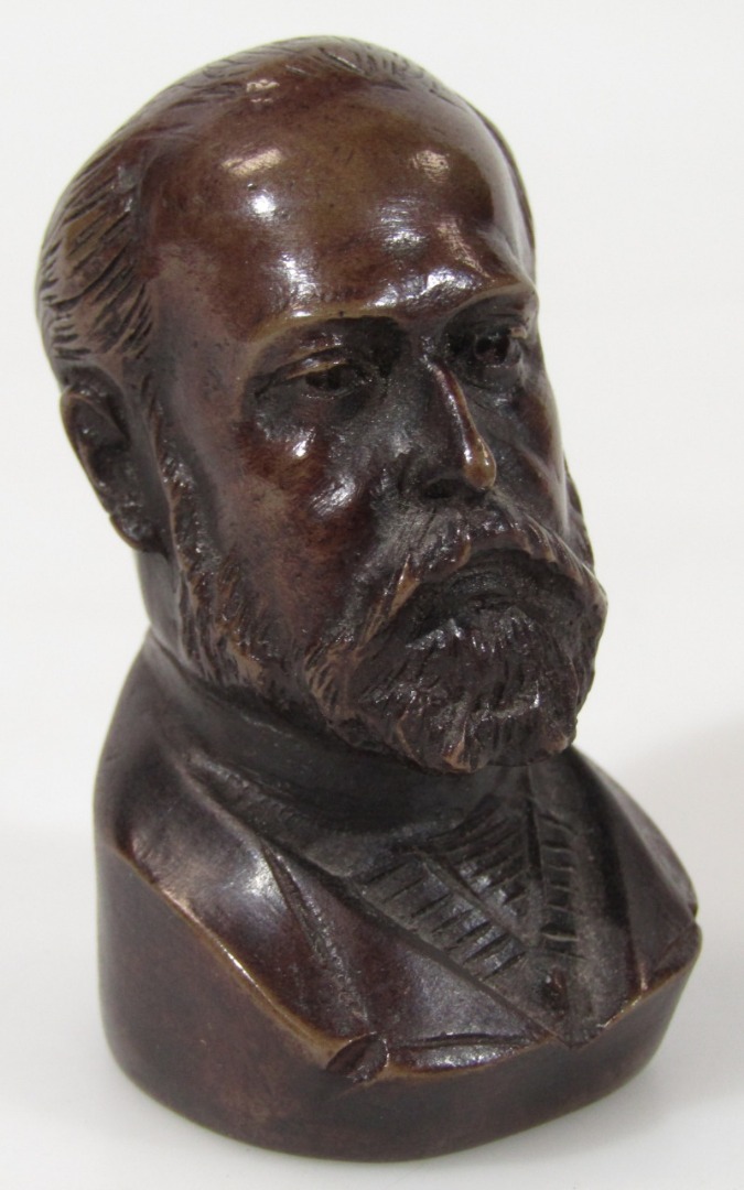 Appraisal: J B Danbier thC A spelter finish portrait bust probably