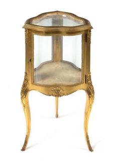 Appraisal: A Louis XV Style Giltwood Vitrine Height inches A Louis