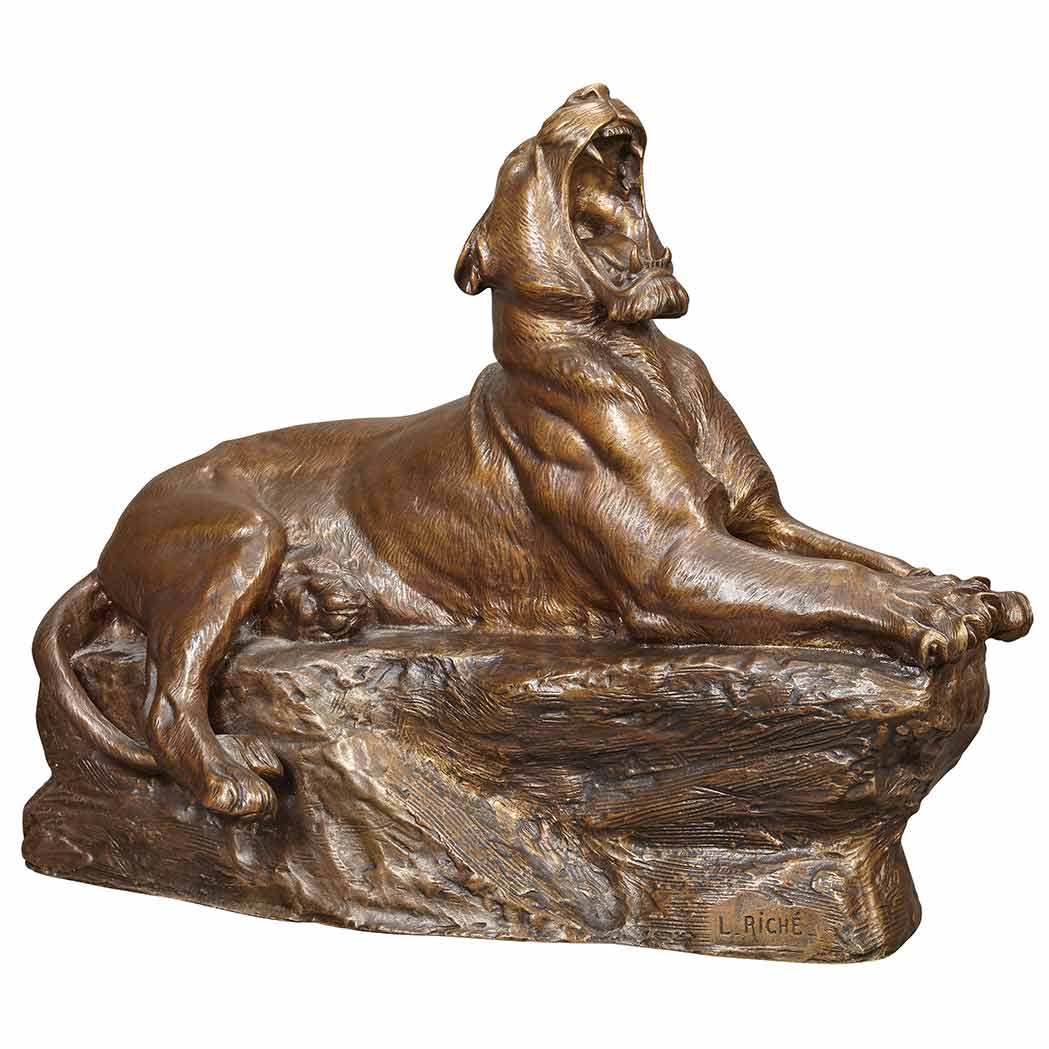 Appraisal: Bronze Figure of a Reclining Lioness Cast from a model