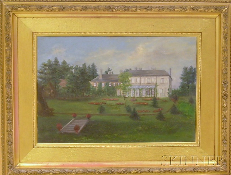 Appraisal: American School th Century View of a Country Estate Unsigned