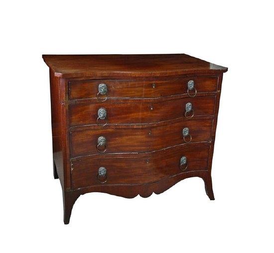 Appraisal: A Regency mahogany serpentine front chest of four graduated drawers