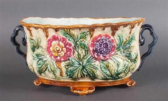 Appraisal: Continental Majolica planter Estimate - No condition report supplied