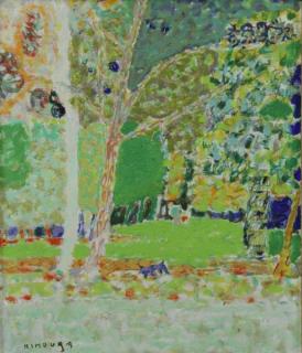 Appraisal: KIMOURA Oil on Canvas Bois de Boulogne Signed lower left