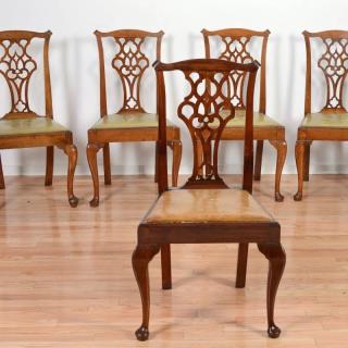 Appraisal: Set George III carved mahogany dining chairs th c and