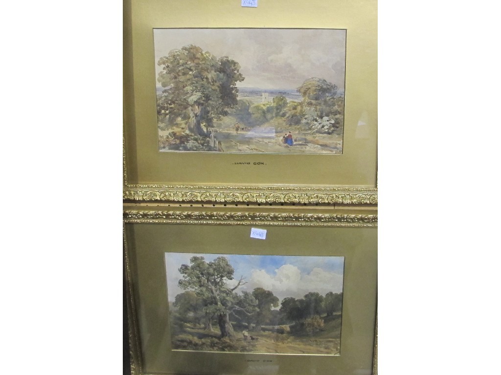 Appraisal: Attributed to DAVID COX pair of watercolour landscapes both signed