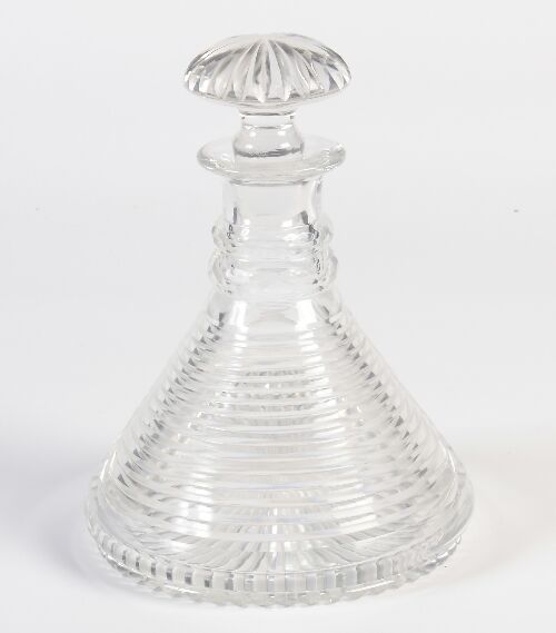 Appraisal: A Georgian 'Rum' glass decanter and stopper of mallet form