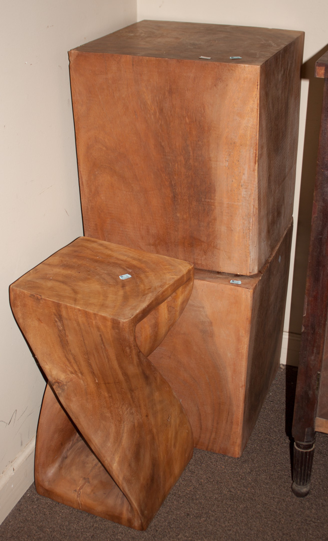 Appraisal: Three solid wood stands