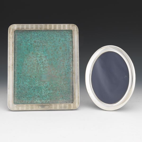 Appraisal: TWO STERLING TABLETOP FRAMES One International Sterling Art Deco style