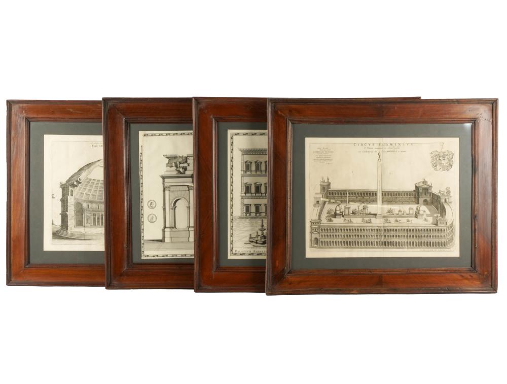 Appraisal: FOUR ENGRAVINGS ROMAN MONUMENTSeach framed under glass each x inches