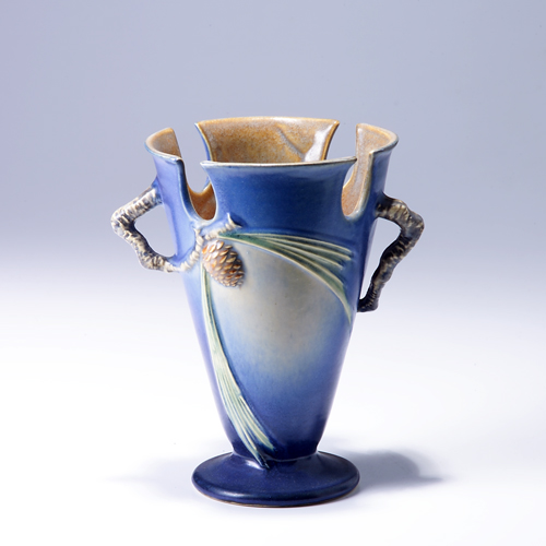 Appraisal: ROSEVILLE Blue Pine Cone vase - Impressed mark