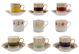 Appraisal: Fifteen English Bone China Cups and Saucers late th century