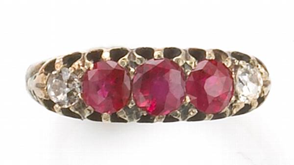 Appraisal: A ruby diamond and k gold ring estimated total ruby