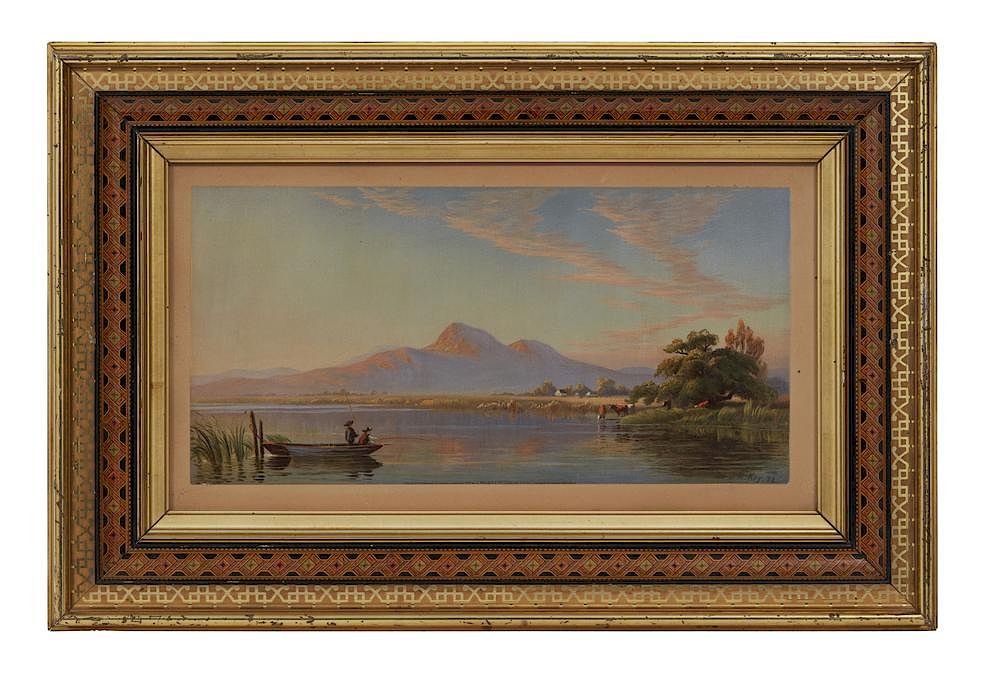 Appraisal: John Ross Key Chromolithograph Mt Diablo Framed John Ross Key