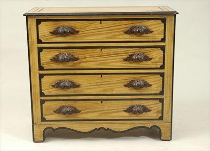 Appraisal: Victorian Chest of Drawers with Later Grain Painting x x