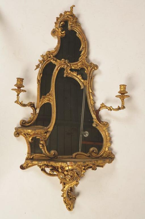 Appraisal: A VICTORIAN ROCOCO REVIVAL WALL MIRROR with multiple mirror plates