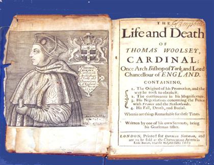 Appraisal: vol Cavendish George The Life and Death of Thomas Woolsey