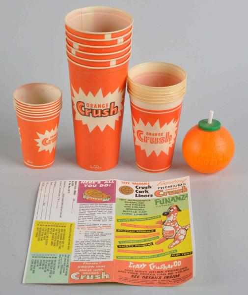 Appraisal: Lot of Orange Crush Cups Sipper Description Includes six each