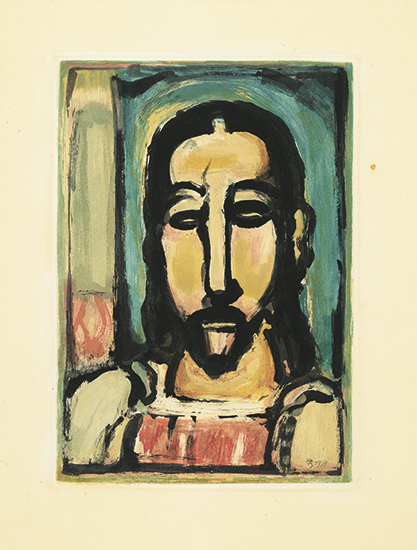 Appraisal: GEORGES ROUAULT Christ de Face Color aquatint x mm x