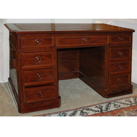 Appraisal: George III Style Mahogany Pedestal Desk Estimate -