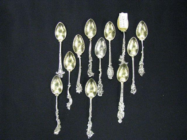 Appraisal: Set of Gorham Nuremberg Sterling silver demitasse spoons elaborate designs