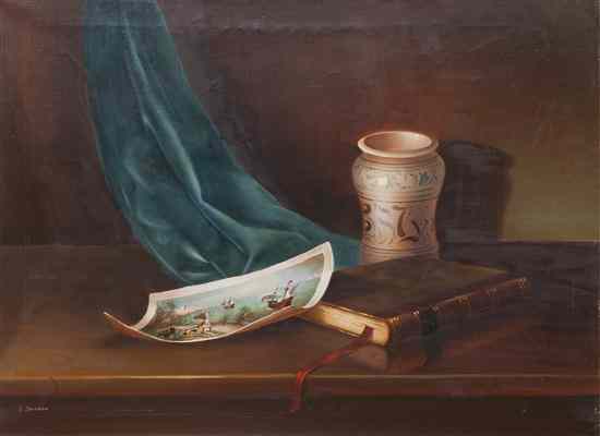 Appraisal: Elio Brombo Italian th century Still Life with Book and