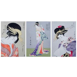 Appraisal: Three Contemporary Japanese Woodblock Prints Two by Utamaro and One