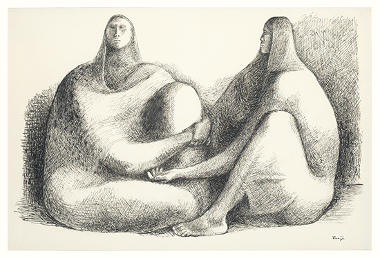 Appraisal: FRANCISCO Z IGA Dos Mujeres Pen and ink and wash