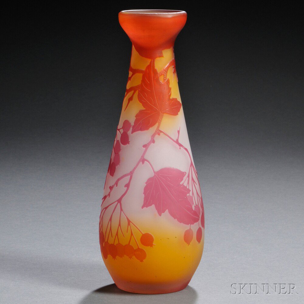 Appraisal: Gall Cameo Glass Vase Art glass France early th century