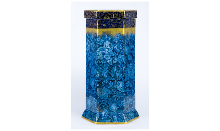 Appraisal: Losol Ware Six Sided Vase Keeling and Co Blue Floral