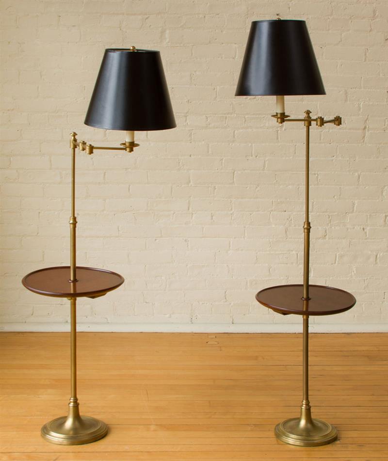 Appraisal: PAIR OF BRASS FLOOR LAMPS x in diam Estimate -