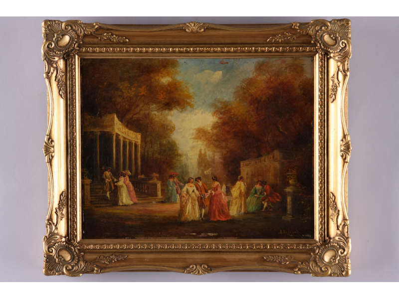 Appraisal: A Lefevre Fr early th c The Garden Party oil