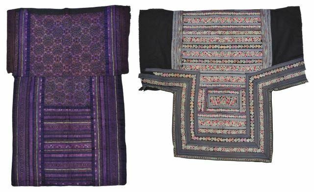 Appraisal: lot of Embroidered skirt panels Laos one with purple embroidery