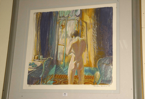 Appraisal: BRIAN SEIDEL NUDE AT WINDOW LITHOGRAPH