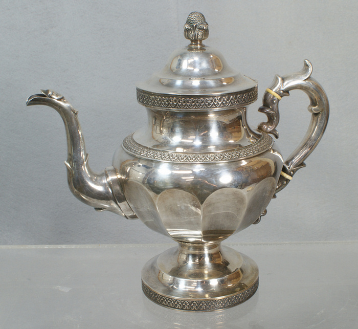 Appraisal: American coin silver teapot by Ball Black Co NY -