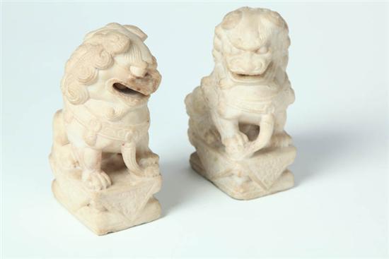 Appraisal: PAIR OF FOO DOGS AND A HAND MIRROR Pair of