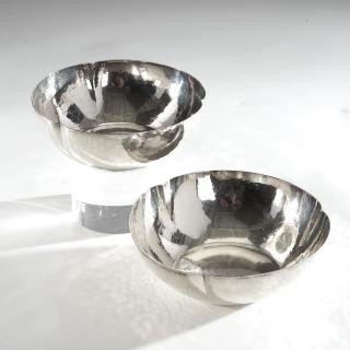 Appraisal: Pair Kalo Shop sterling silver lobed bowls Pair Kalo Shop