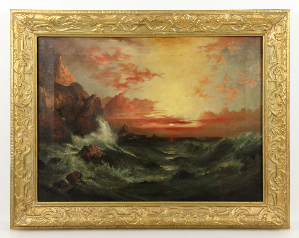 Appraisal: - Moran Sunset Seascape O C Edward Moran English -