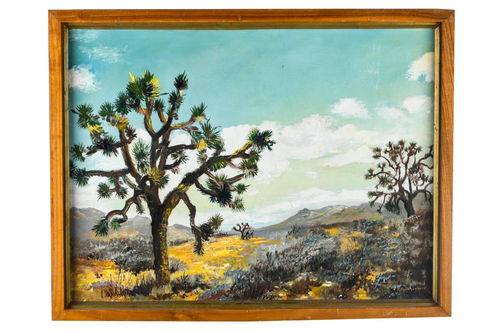 Appraisal: P H SCHUCHARD DESERT LANDSCAPEoil on canvas signed lower right