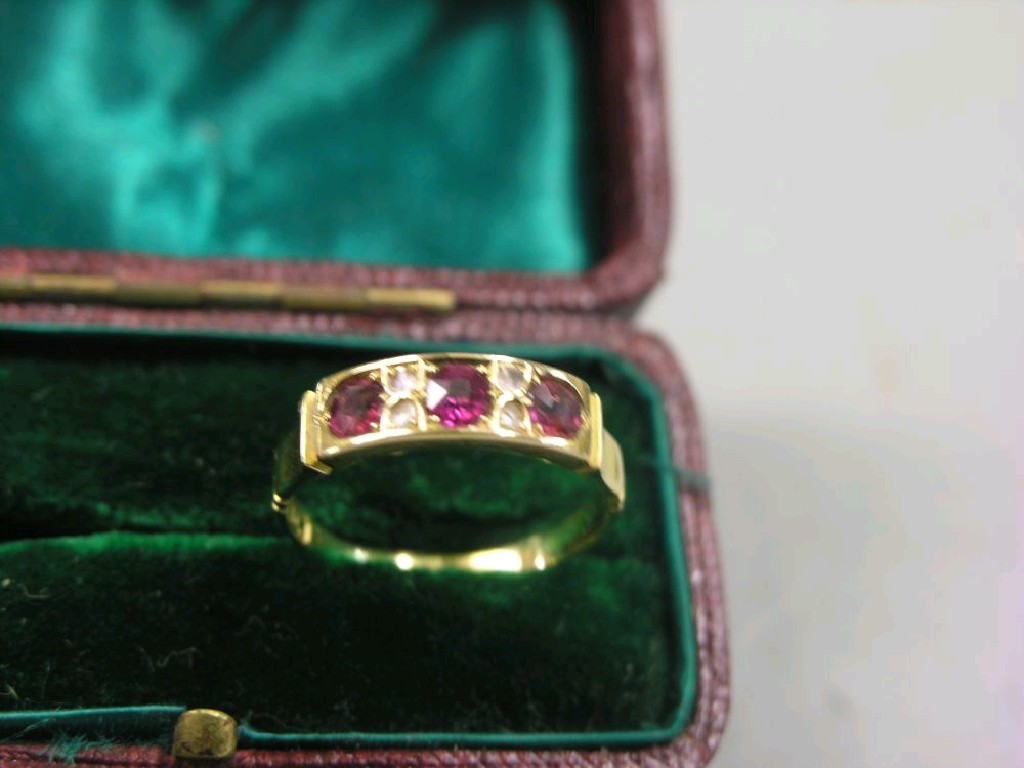 Appraisal: An ct gold and ruby ring ring size Q R