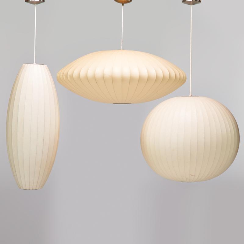 Appraisal: GEORGE NELSON HOWARD MILLER AND MODERNICA Three hanging lamps cigar