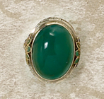 Appraisal: CHRYSOPRASE RING k white gold lady's ring with yellow gold