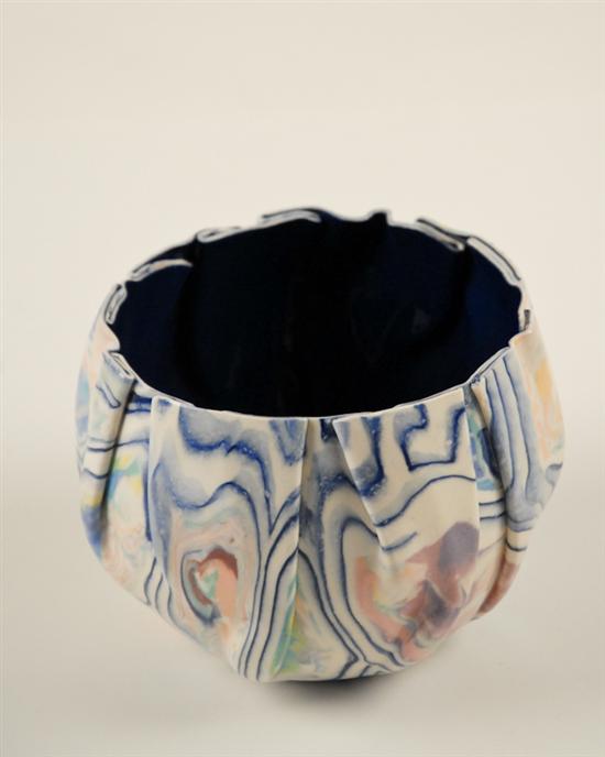 Appraisal: Barbara Cahn Ceramic Bowl with folded sides H Dia